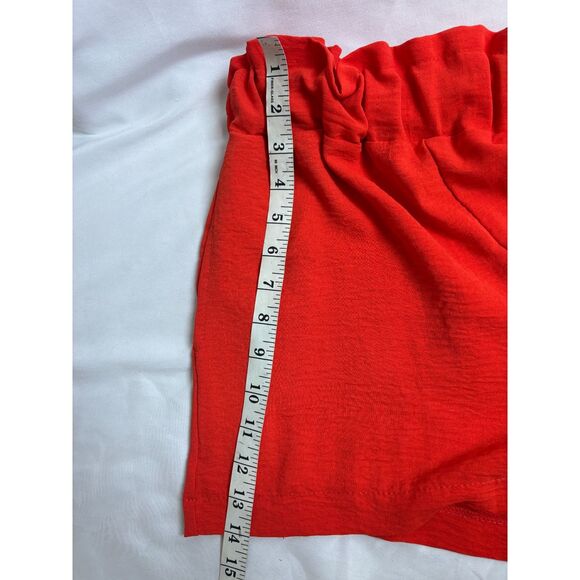 European Summer Two Piece Outfit Set Shirt and Shorts Size M/L Orange Beachy - Picture 9 of 12